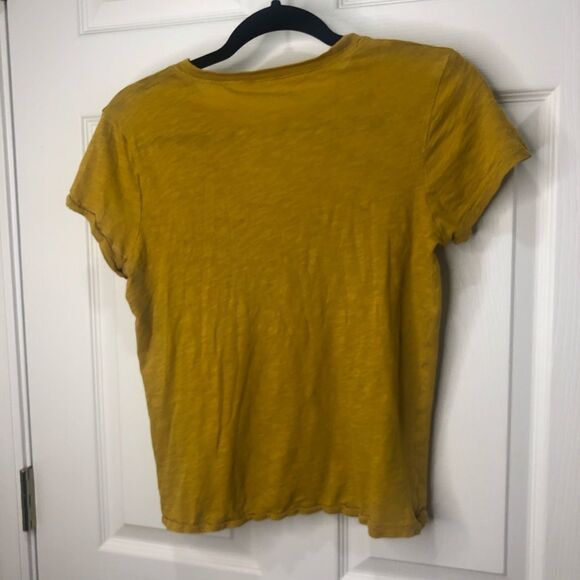 Madewell yellow short sleeve one pocket tee shirt, size small - Picture 6 of 6